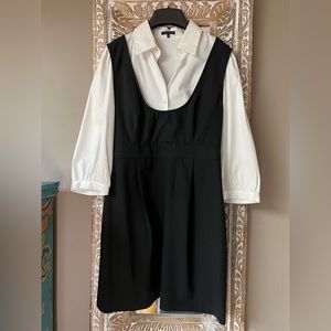 Theory Brand Dress Black White Work Business To Church Classic Size 10